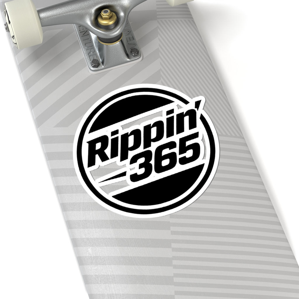 Rippin' 365 - Round Kiss-Cut Sticker - Basic Logo Black
