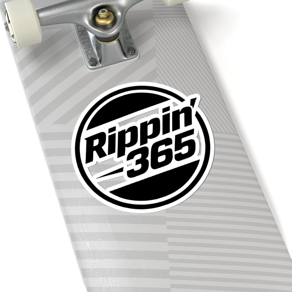 Rippin' 365 - Round Kiss-Cut Sticker - Basic Logo Black