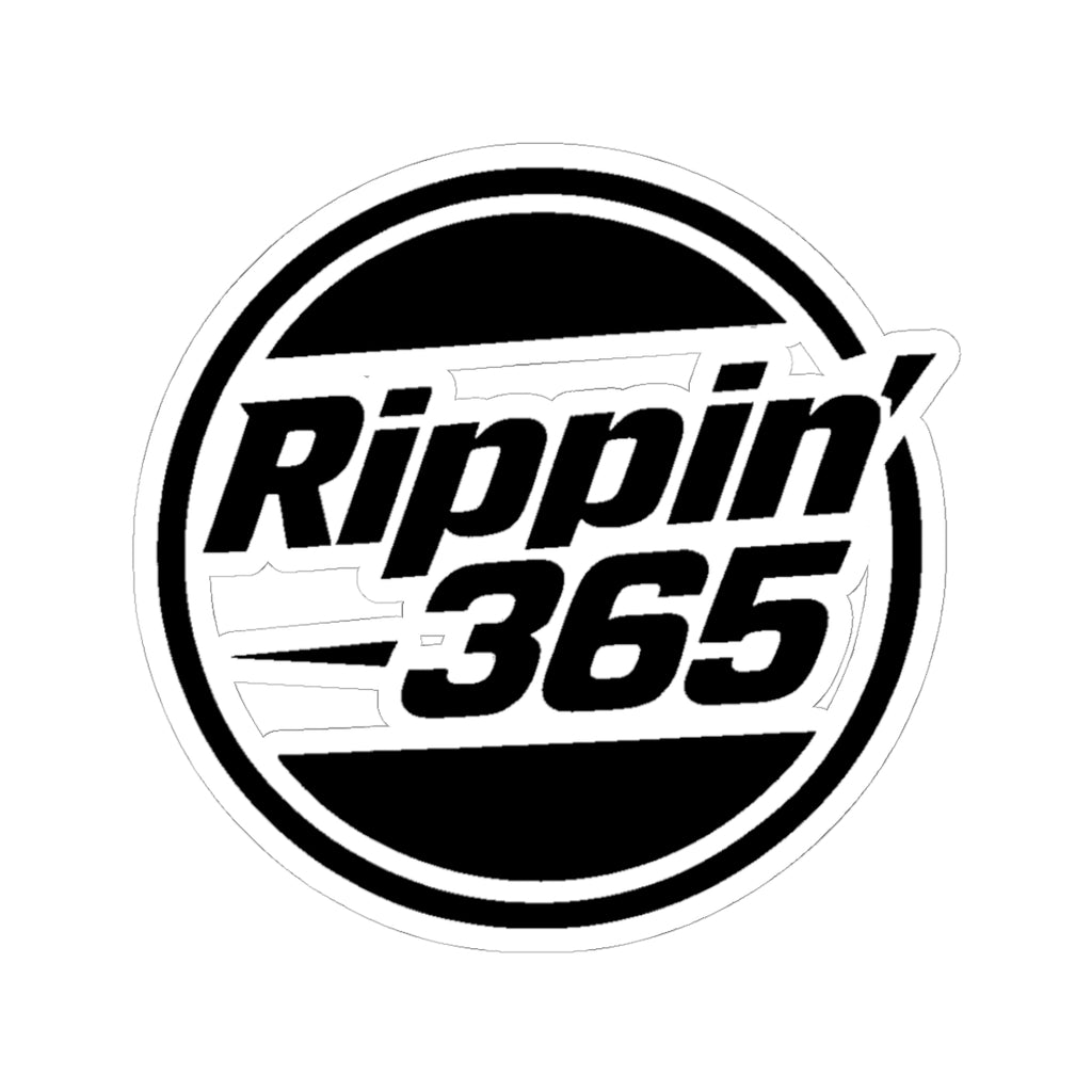Rippin' 365 - Round Kiss-Cut Sticker - Basic Logo Black