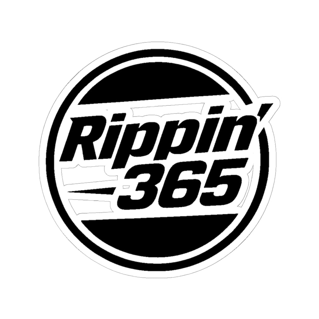 Rippin' 365 - Round Kiss-Cut Sticker - Basic Logo Black