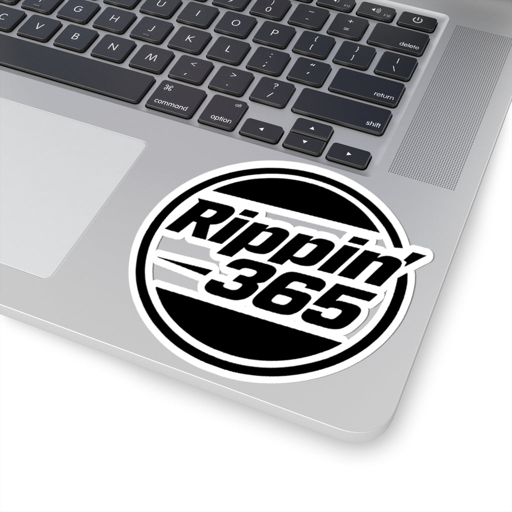 Rippin' 365 - Round Kiss-Cut Sticker - Basic Logo Black