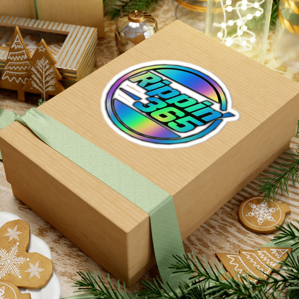 Rippin' 365 - Round Kiss-Cut Sticker - Neon Logo