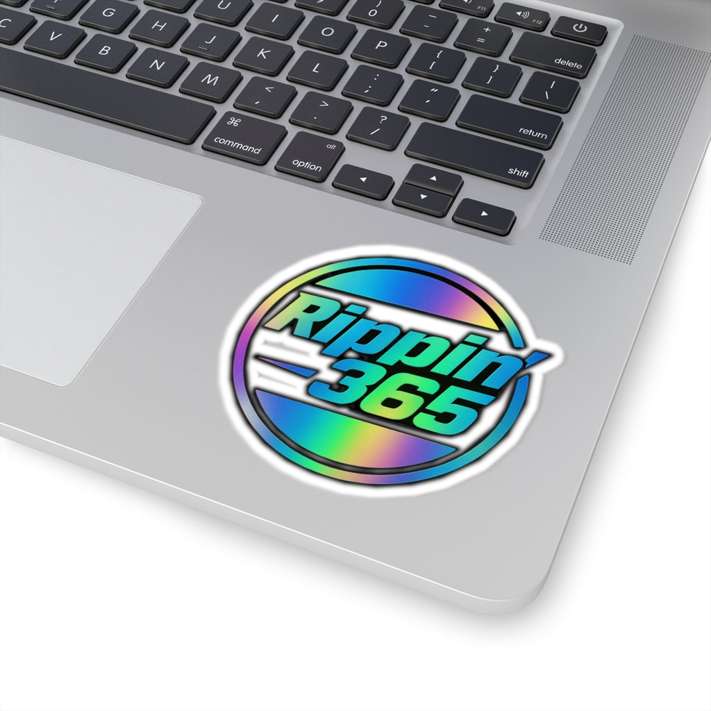 Rippin' 365 - Round Kiss-Cut Sticker - Neon Logo