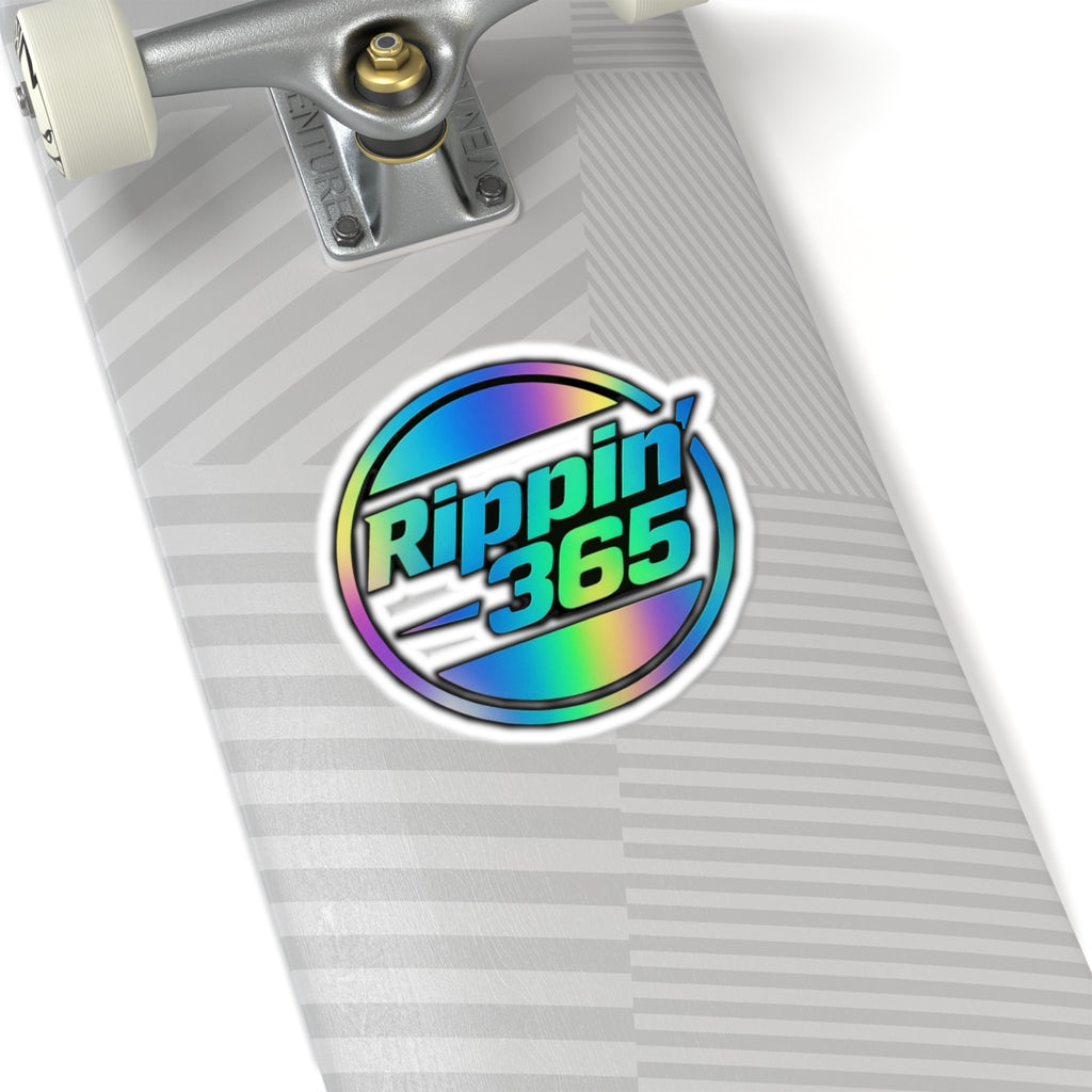 Rippin' 365 - Round Kiss-Cut Sticker - Neon Logo