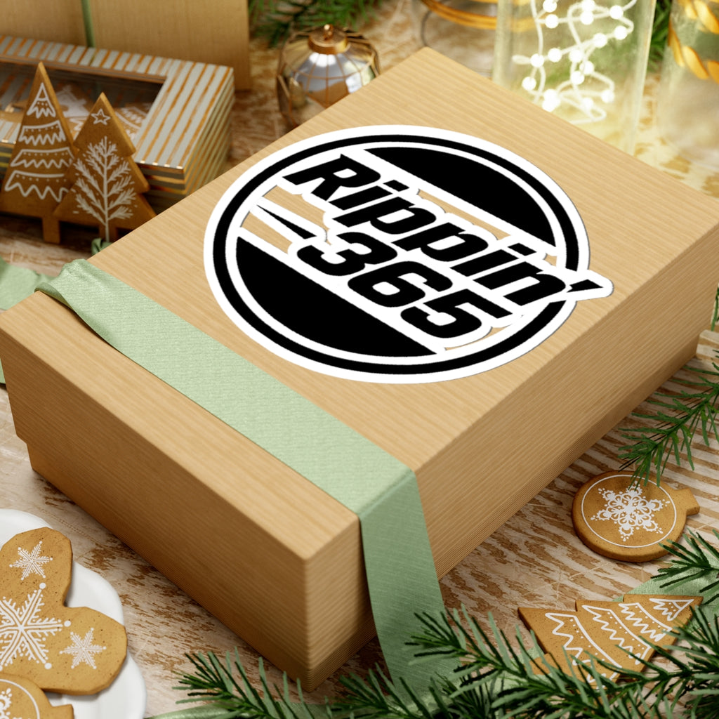 Rippin' 365 - Round Kiss-Cut Sticker - Basic Logo Black