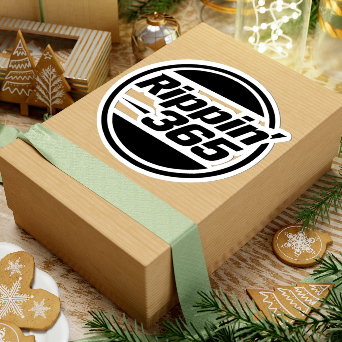 Rippin' 365 - Round Kiss-Cut Sticker - Basic Logo Black