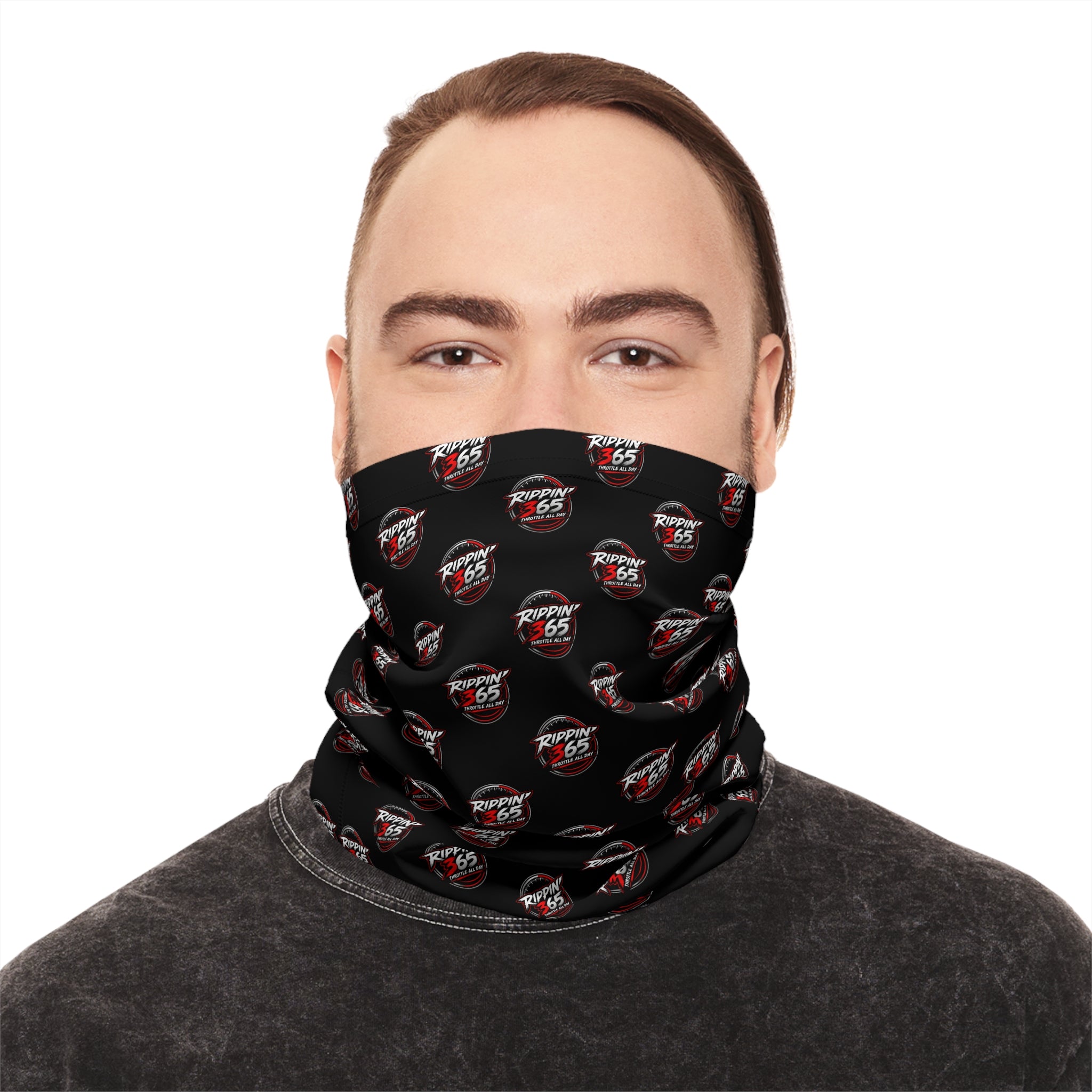 Rippin' 365 - New School Logo Black Lightweight Neck Gaiter