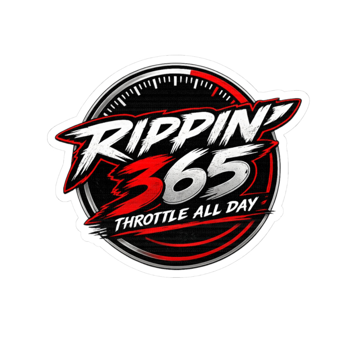 Rippin' 365 - Round Kiss-Cut Sticker - New School Logo