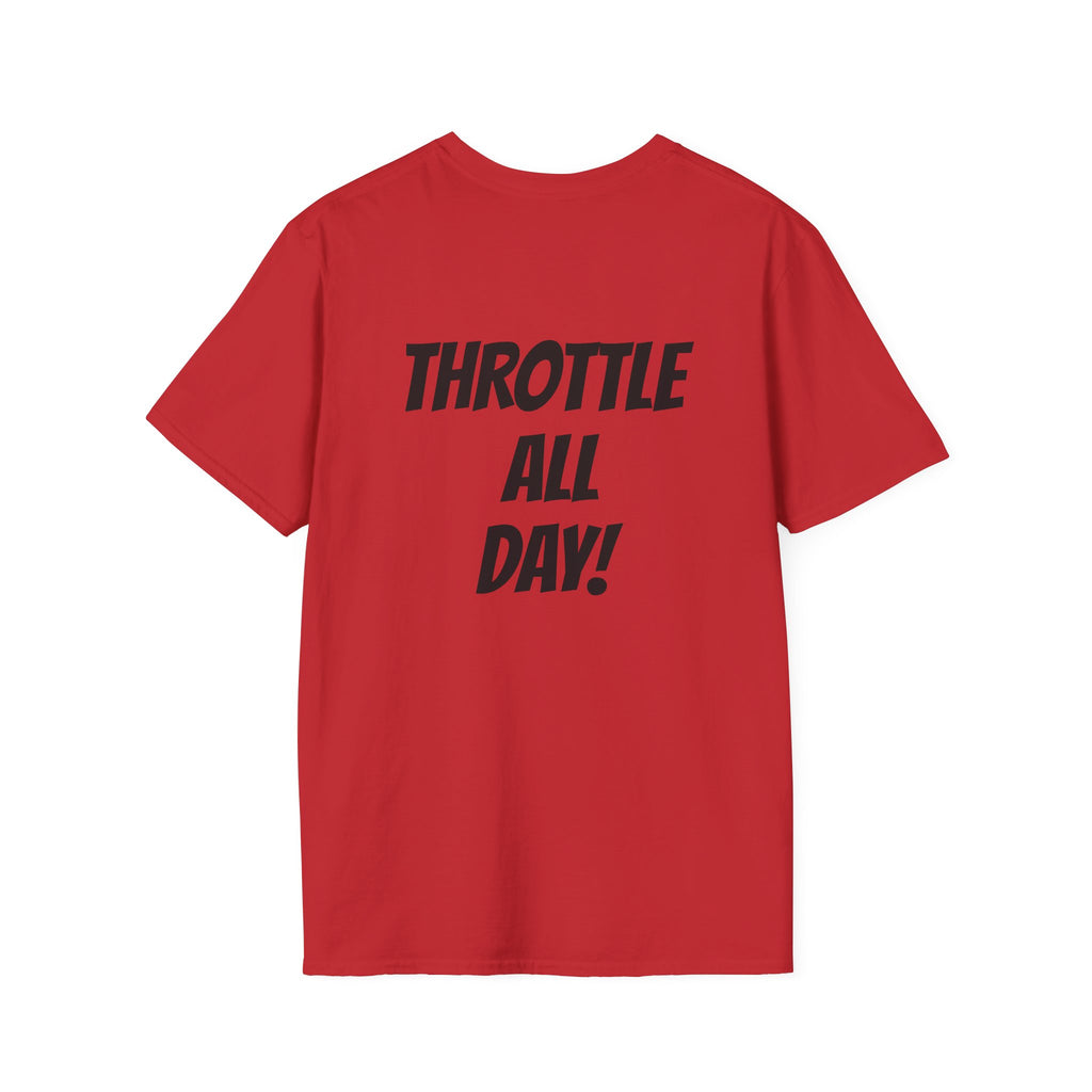 Rippin' 365 - Basic Logo T-Shirt with "Throttle all Day!" on back