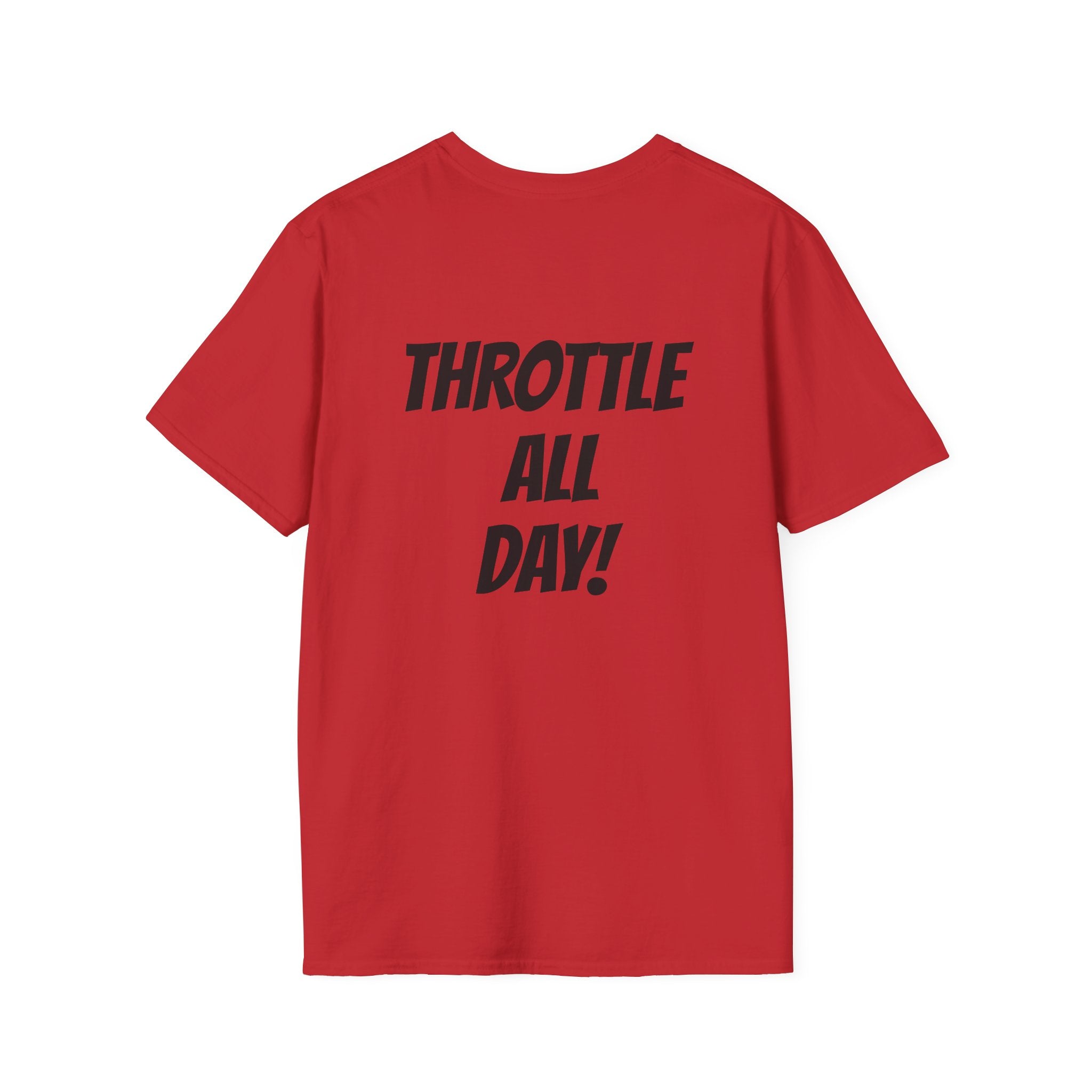 Rippin' 365 - Basic Logo T-Shirt with "Throttle all Day!" on back