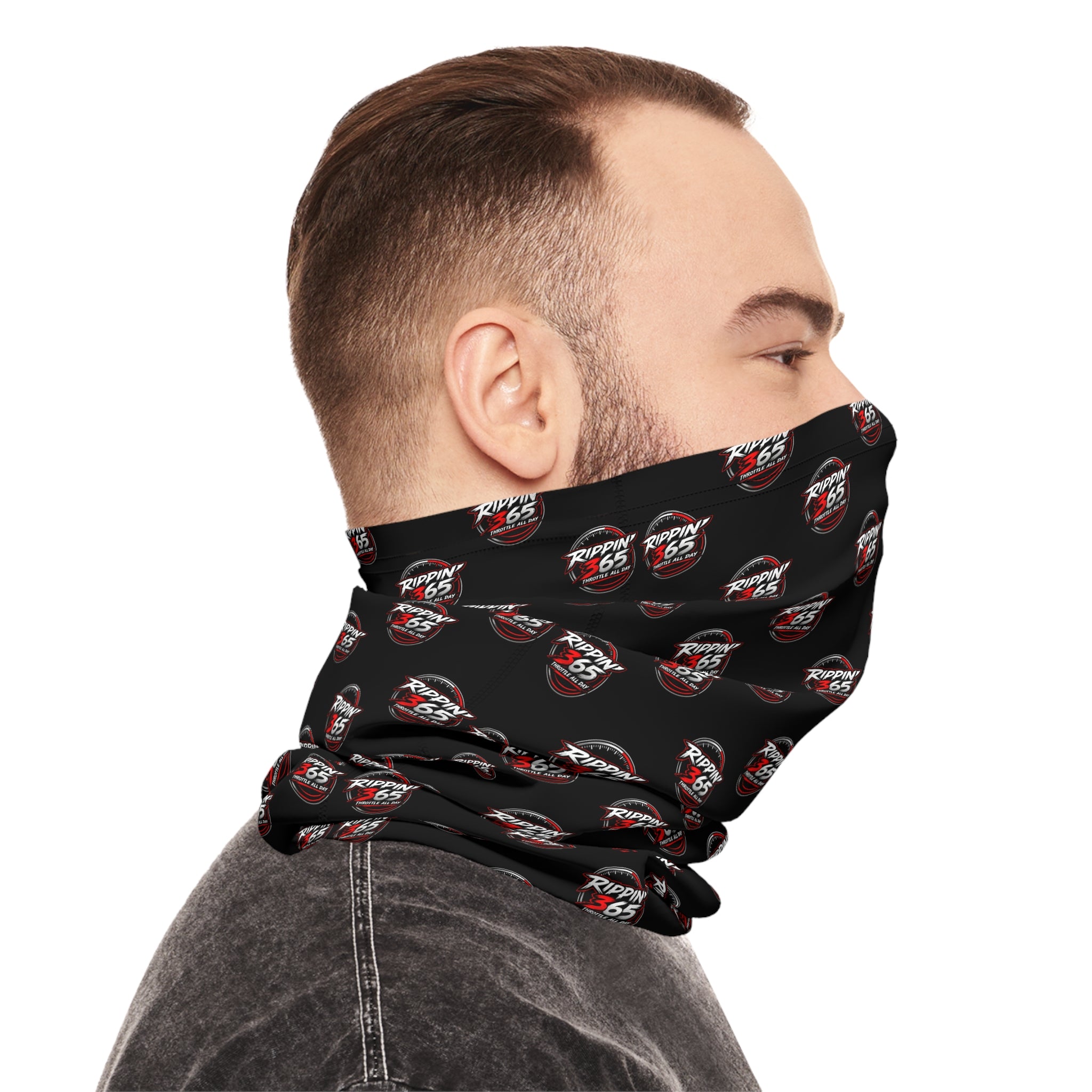 Rippin' 365 - New School Logo Black Lightweight Neck Gaiter